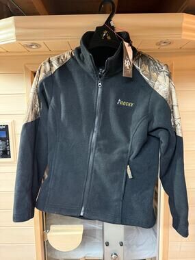 NWT Rocky Realtree Camo Black Women's Fleece Full Zip Jacket Size Small